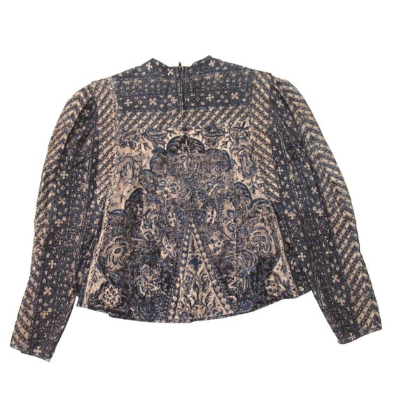 NWT Ulla Johnson Parker Pleated Printed Cotton-Corduroy Blouse in Twilight 2 - Picture 11 of 11